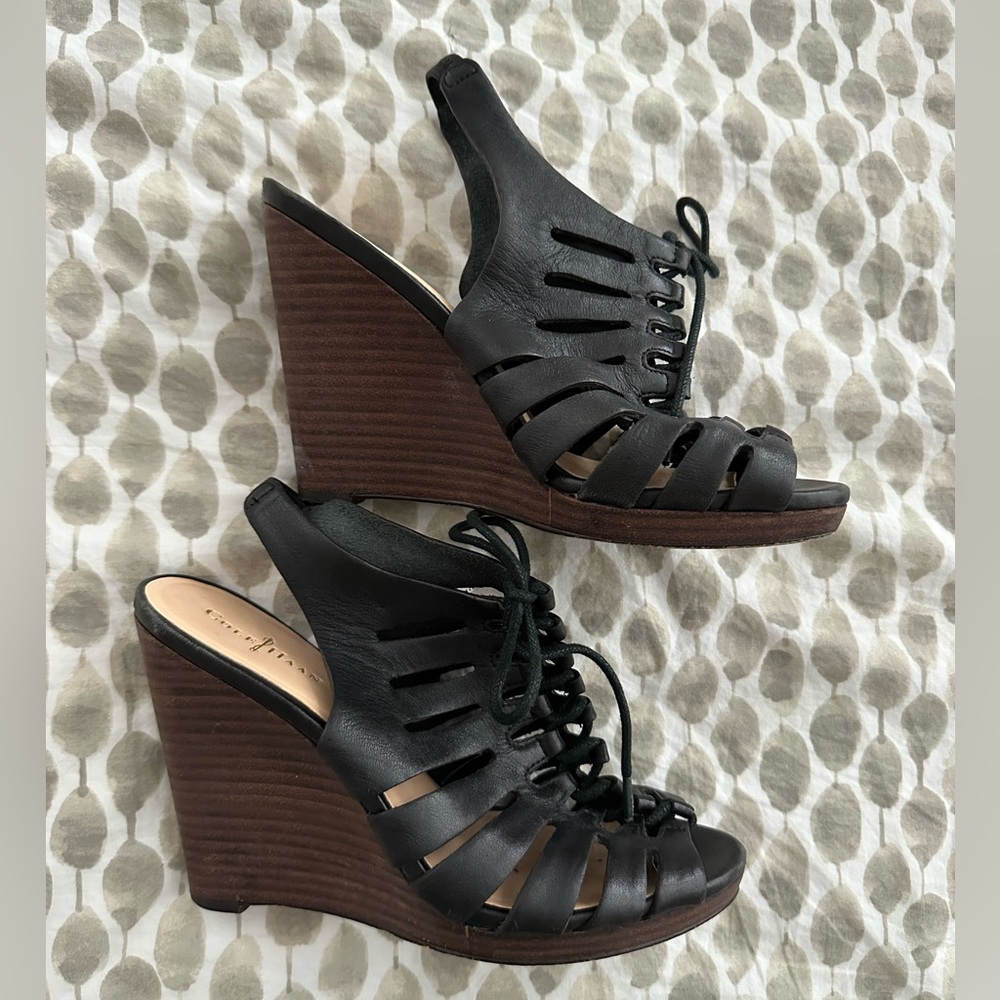 Cole Haan lace up wedge sandal 6.5B